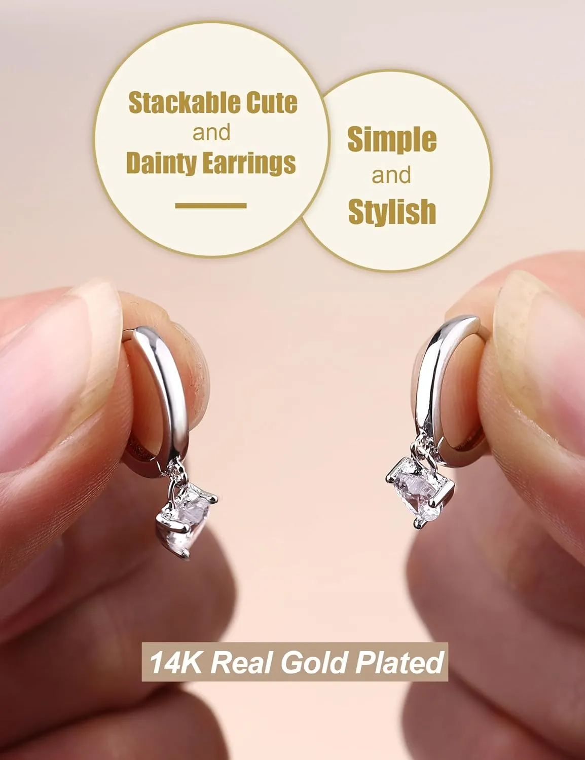 Gold Hoop Earrings for Women Hypoallergenic - 14K Gold Plated Dainty Stud Earrings Dangle Small Huggie Cartilage Earring Stacks Gold Jewelry