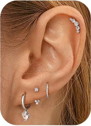 Gold Hoop Earrings for Women Hypoallergenic - 14K Gold Plated Dainty Stud Earrings Dangle Small Huggie Cartilage Earring Stacks Gold Jewelry