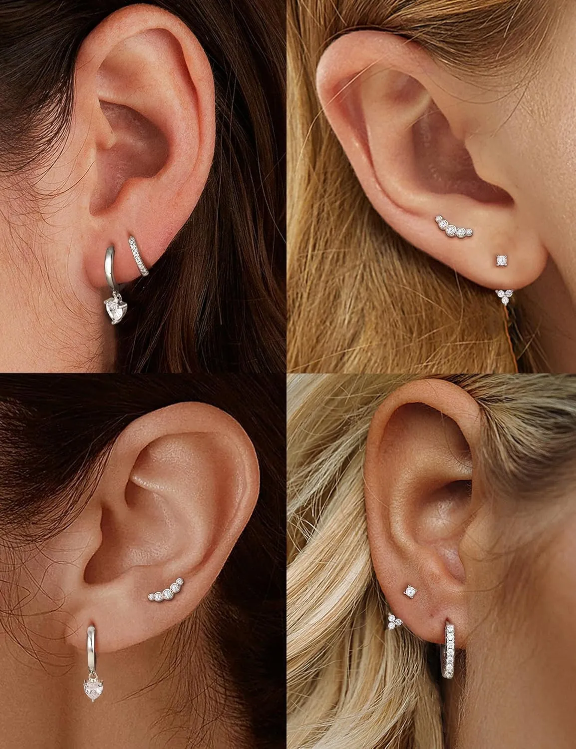 Gold Hoop Earrings for Women Hypoallergenic - 14K Gold Plated Dainty Stud Earrings Dangle Small Huggie Cartilage Earring Stacks Gold Jewelry