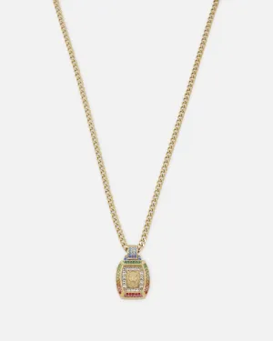 Guess Mainline 21" Lion Pave Charm Necklace Gold