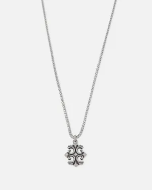 Guess Mainline 26" 4G Rebel Charm Necklace Silver