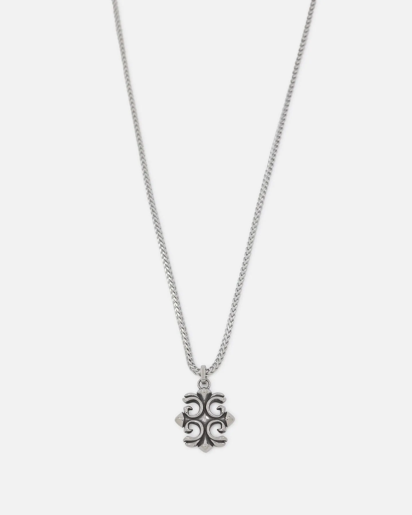 Guess Mainline 26" 4G Rebel Charm Necklace Silver