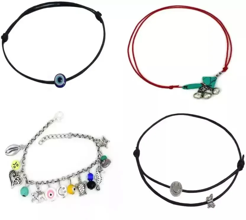 Gurjari Jewellers Cotton Dori Anklet (Pack of 4)