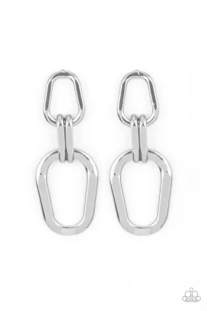 Harmonic Hardware - Silver Paparazzi Earrings