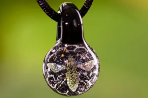 Honeybee Hologram Pendant with Infused Cremation Ash