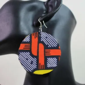 Ifetola Ankara Print Earrings: Timeless Yoruba Design, Lightweight Fit, Express Shipping Available