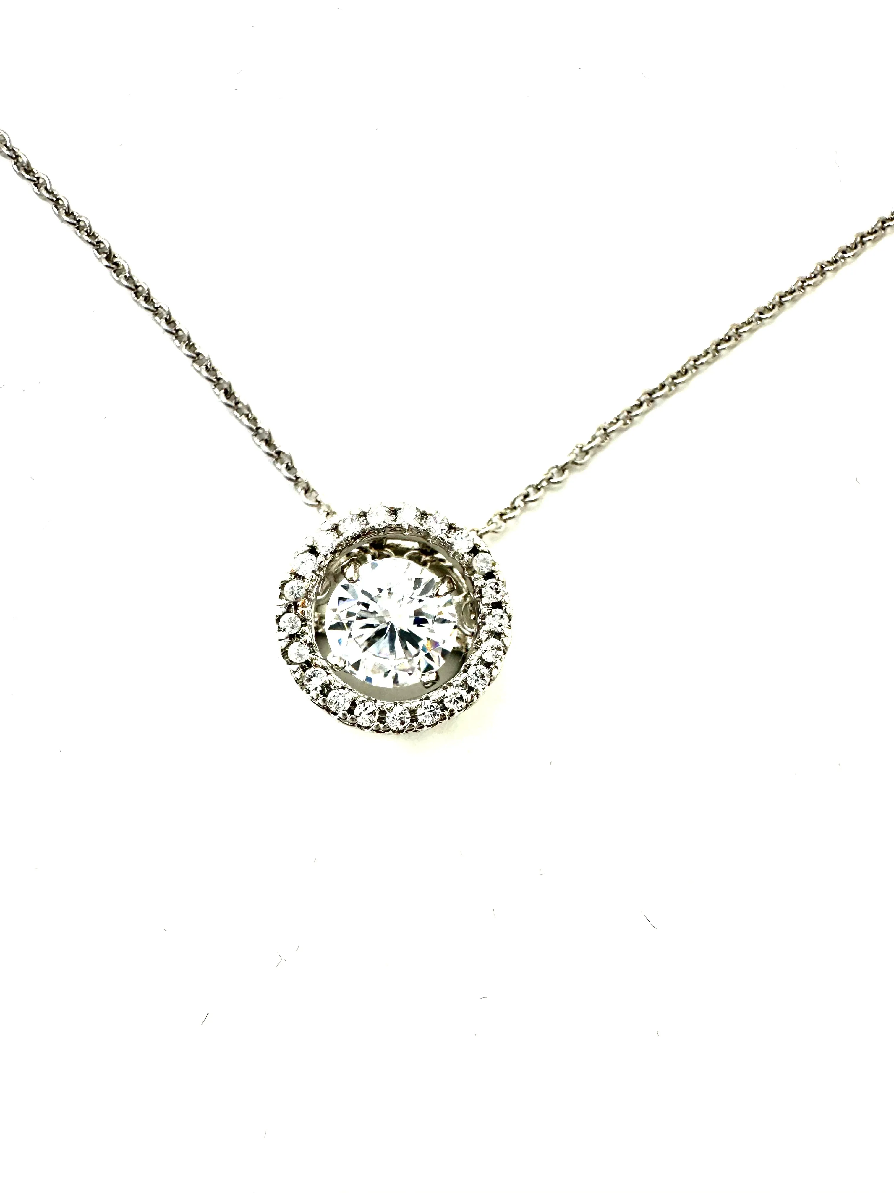 In Motion CZ Solitaire Necklace