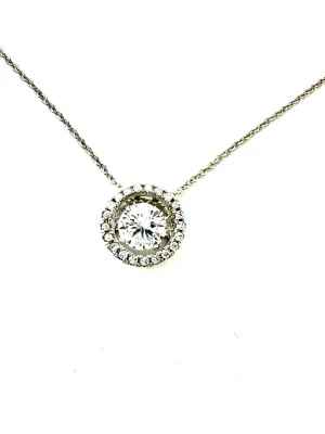 In Motion CZ Solitaire Necklace