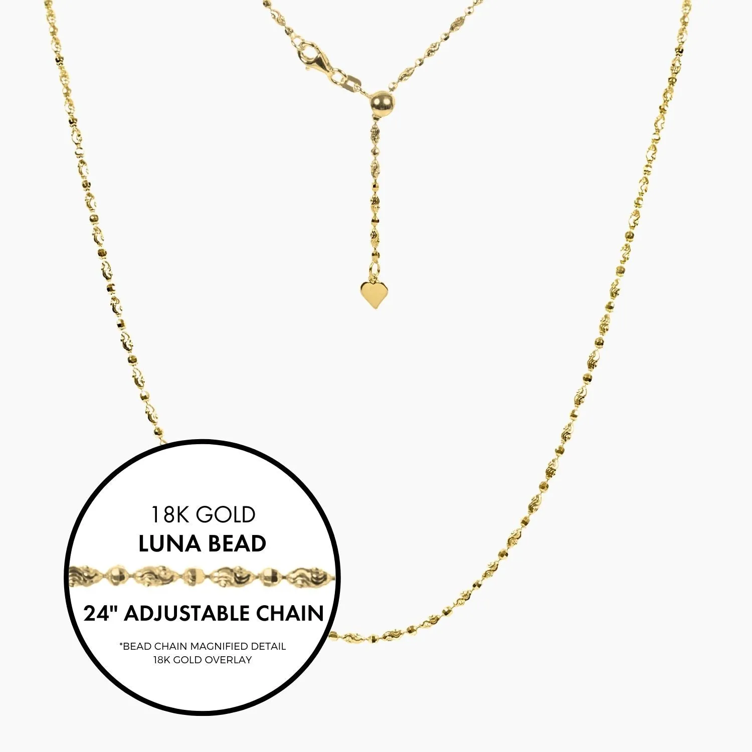Italian Luna Bead Adjustable Chain