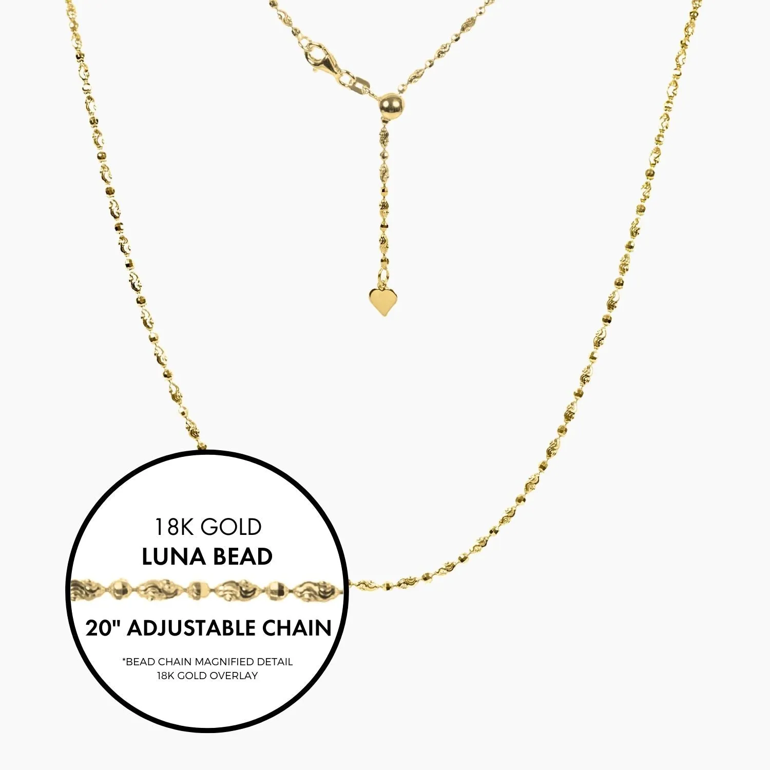 Italian Luna Bead Adjustable Chain