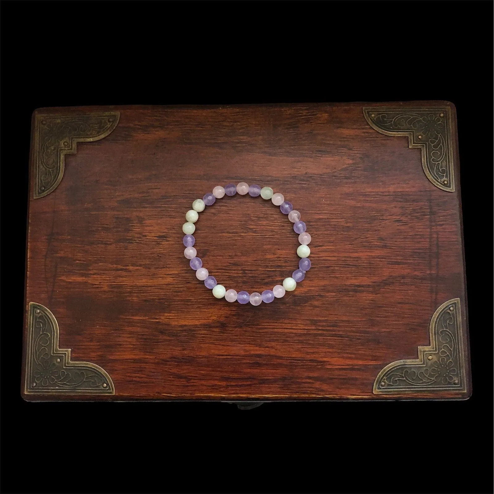 Jade, Chalcedony and Rose Quartz Beaded Bracelet