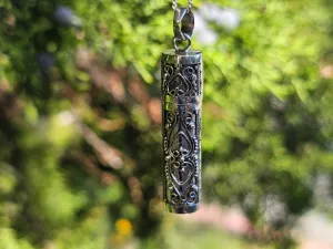Large Double Heart Silver Keepsake Pendant Urn