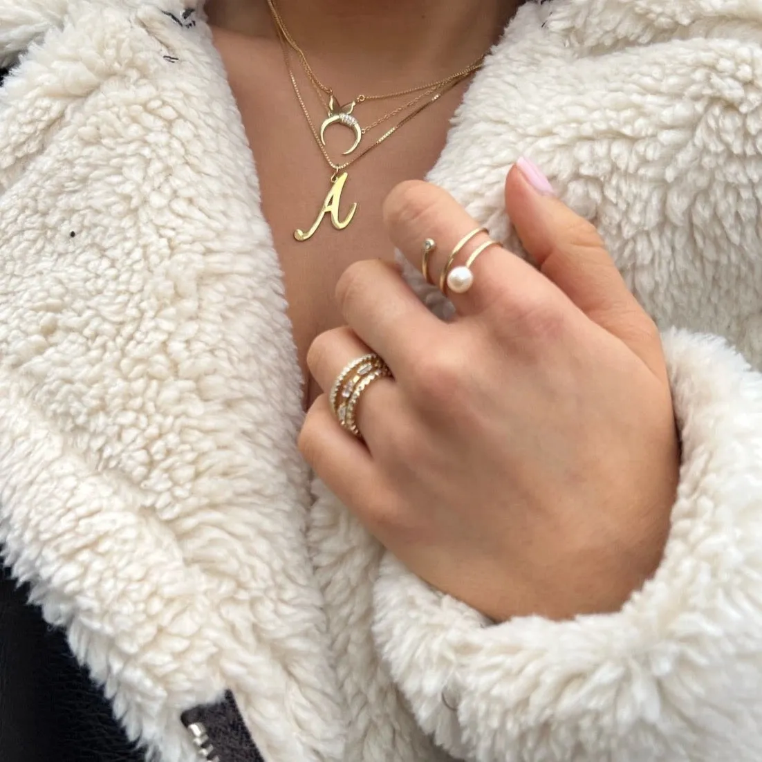 Large Script Initial Necklace