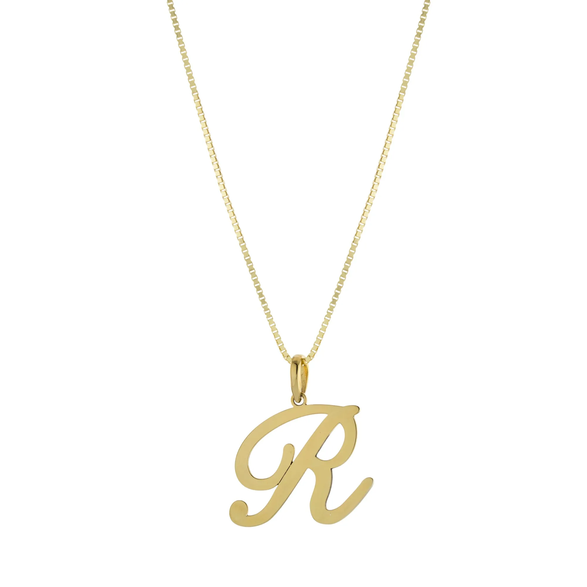 Large Script Initial Necklace