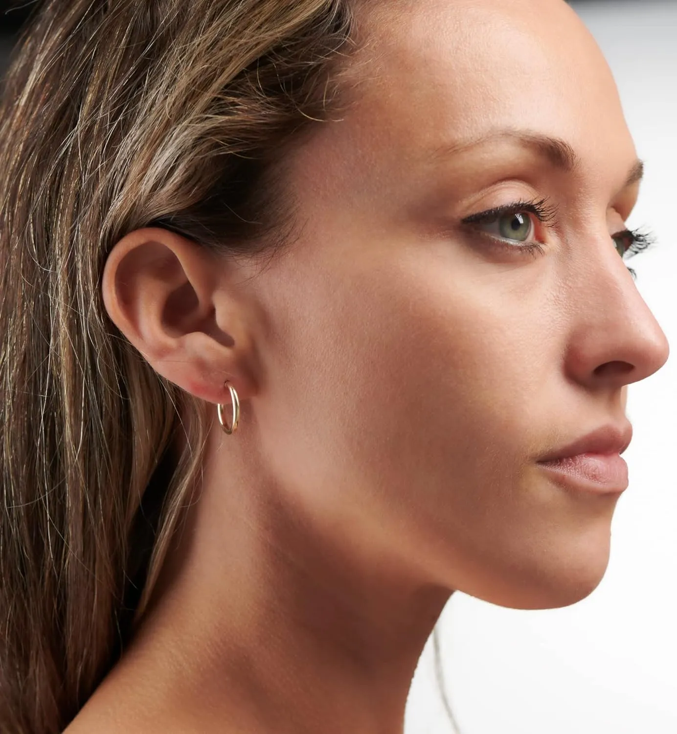 MAZZERI Solid Gold Hoop Earrings 14k Real Gold For Women and Men - Hypoallergenic, Made in the USA, Available in Yellow or White Gold