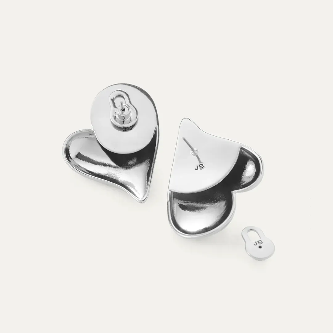 Mega Art Heart Button Earrings