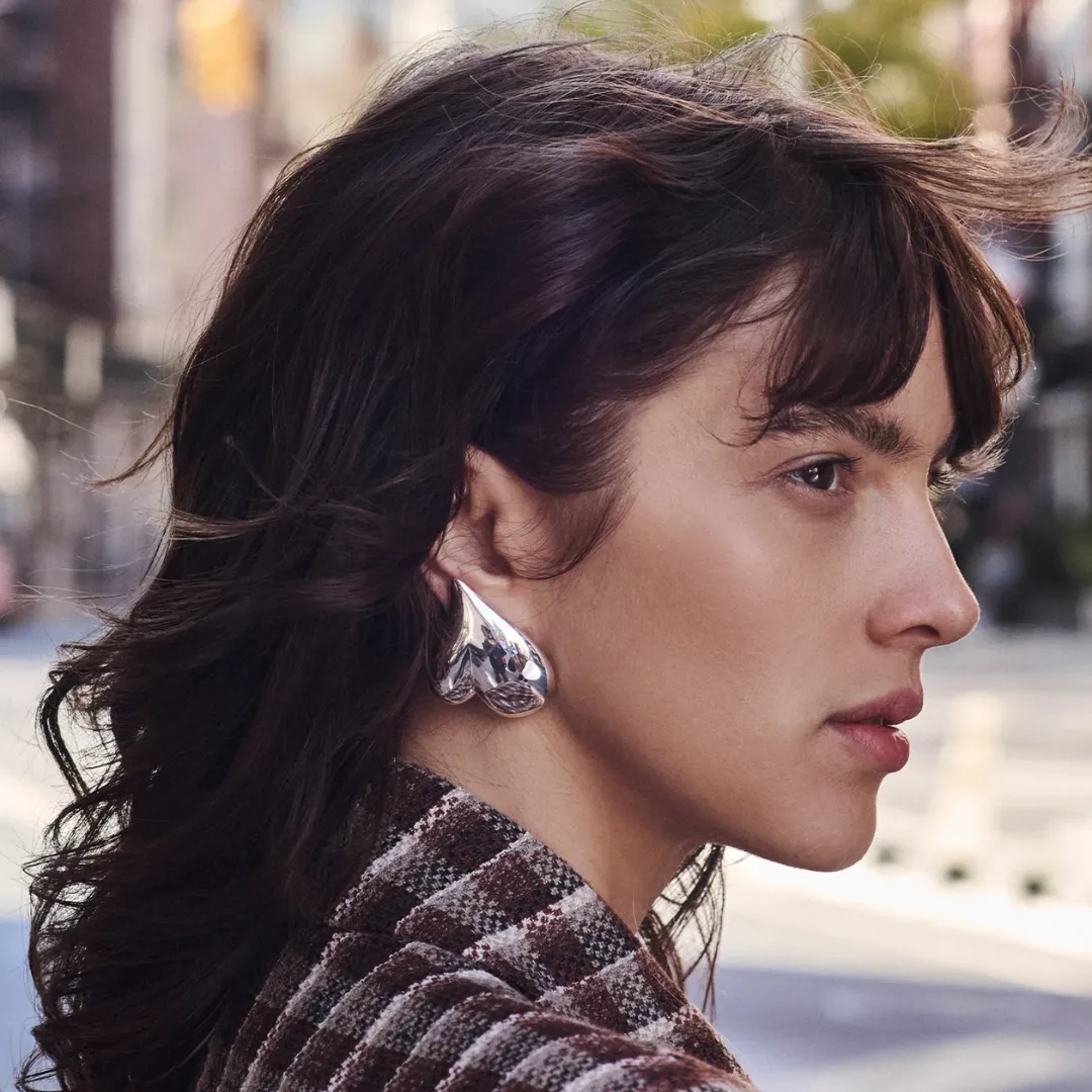 Mega Art Heart Button Earrings