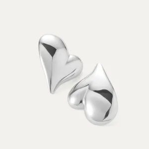 Mega Art Heart Button Earrings