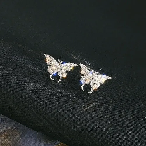 Metal Trendy Fresh Lovely Sweet Grey Leaf Stud