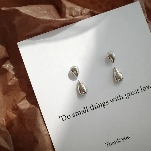 Metal Trendy Fresh Lovely Sweet Grey Leaf Stud