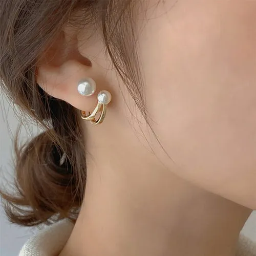 Metal Trendy Fresh Lovely Sweet Grey Leaf Stud