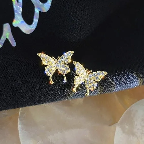 Metal Trendy Fresh Lovely Sweet Grey Leaf Stud