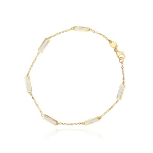 Mother of Pearl Bar Chain Bracelet