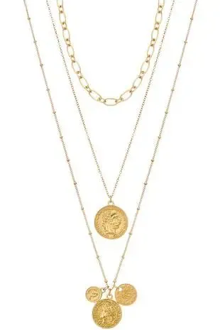 Multi-Layered Coin Pendant Necklace