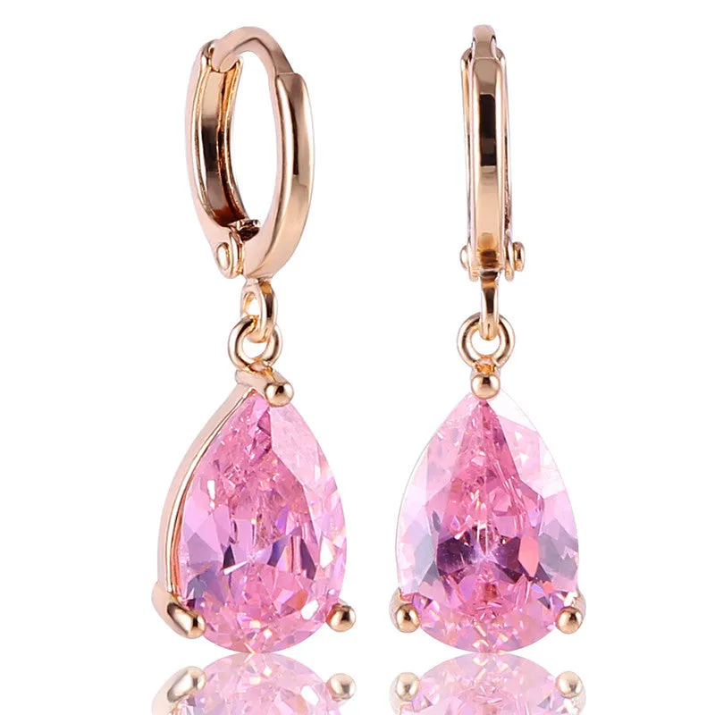 New Arrival Fashion Drop Earrings Hot Sale Gold Plated Earings AAA Cubic Zircon Lovely Dangle Earring for Women