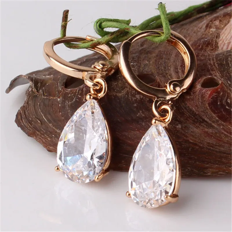 New Arrival Fashion Drop Earrings Hot Sale Gold Plated Earings AAA Cubic Zircon Lovely Dangle Earring for Women