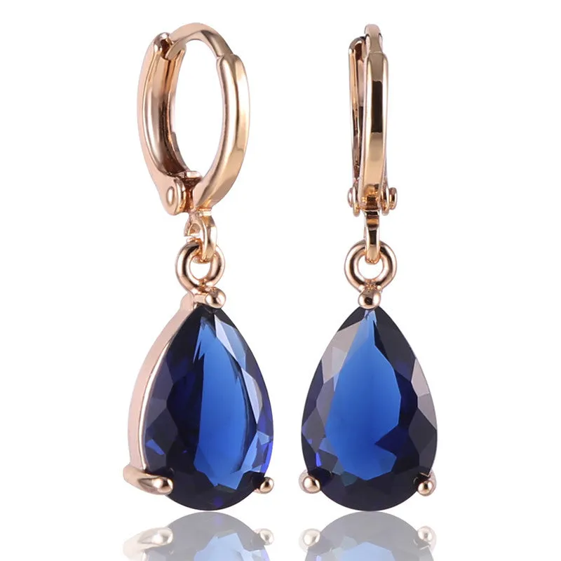 New Arrival Fashion Drop Earrings Hot Sale Gold Plated Earings AAA Cubic Zircon Lovely Dangle Earring for Women