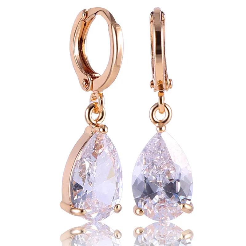 New Arrival Fashion Drop Earrings Hot Sale Gold Plated Earings AAA Cubic Zircon Lovely Dangle Earring for Women