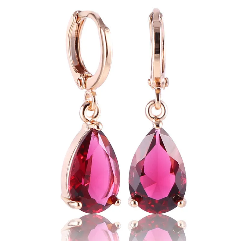 New Arrival Fashion Drop Earrings Hot Sale Gold Plated Earings AAA Cubic Zircon Lovely Dangle Earring for Women