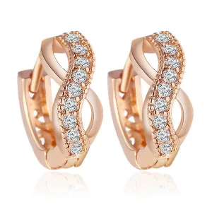 New Design gold Color Austrian crystal earrings jewelry Fashion Luxury Charm Infinity Statement earring for women