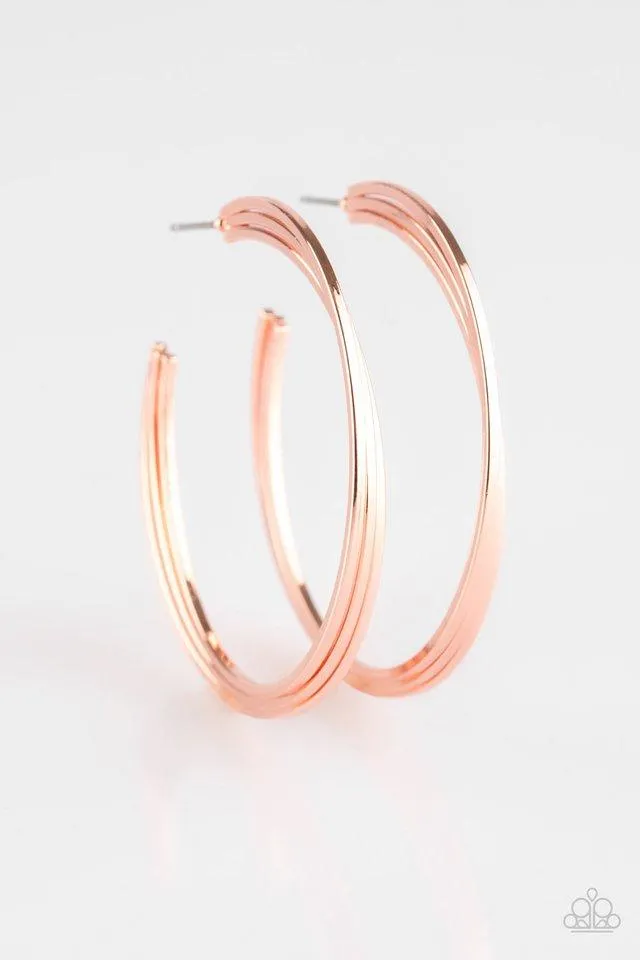 Paparazzi Earring ~ HAUTE Gossip - Copper