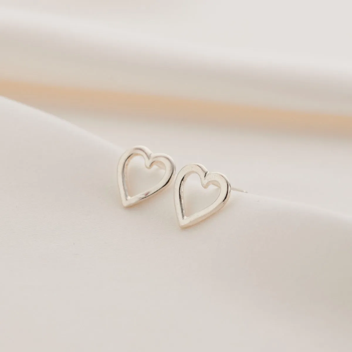 Petite Love Heart Stud Earrings