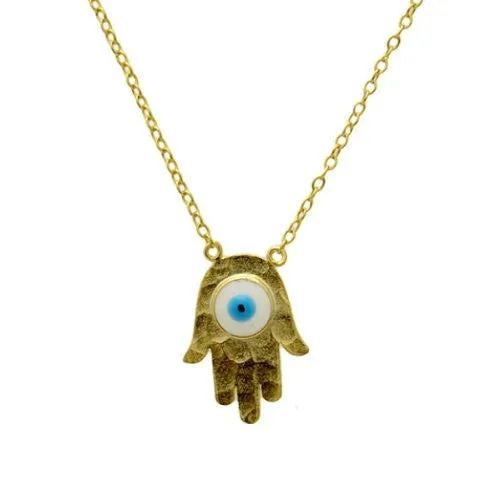 "Eye of Providence" Gold-Dipped Hamsa Necklace