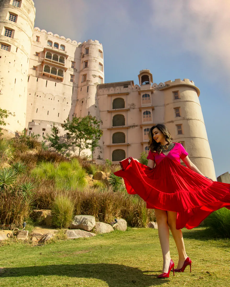 Red-Pink Asymmetrical Dress