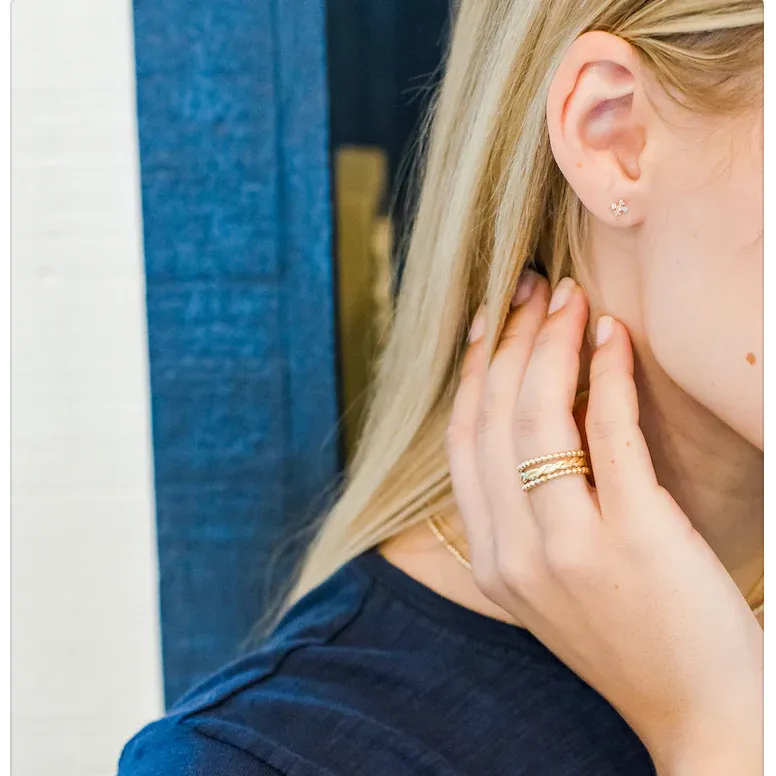 Resort Collection Gold Woven Ring-Waterproof