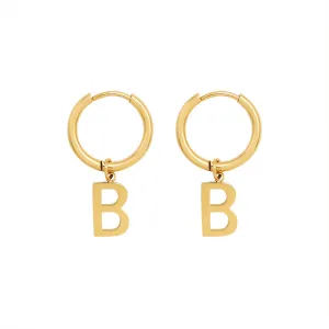 Retro Letter B Earrings - Trendy Titanium Steel Jewelry