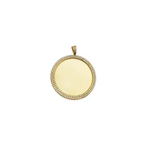 Round Shape Cubic Zirconia Picture Pendant (14K)