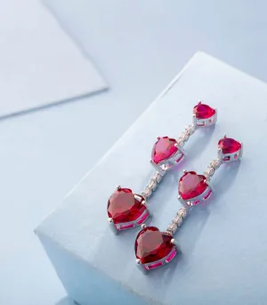 Ruby Magic Earrings (Silver)