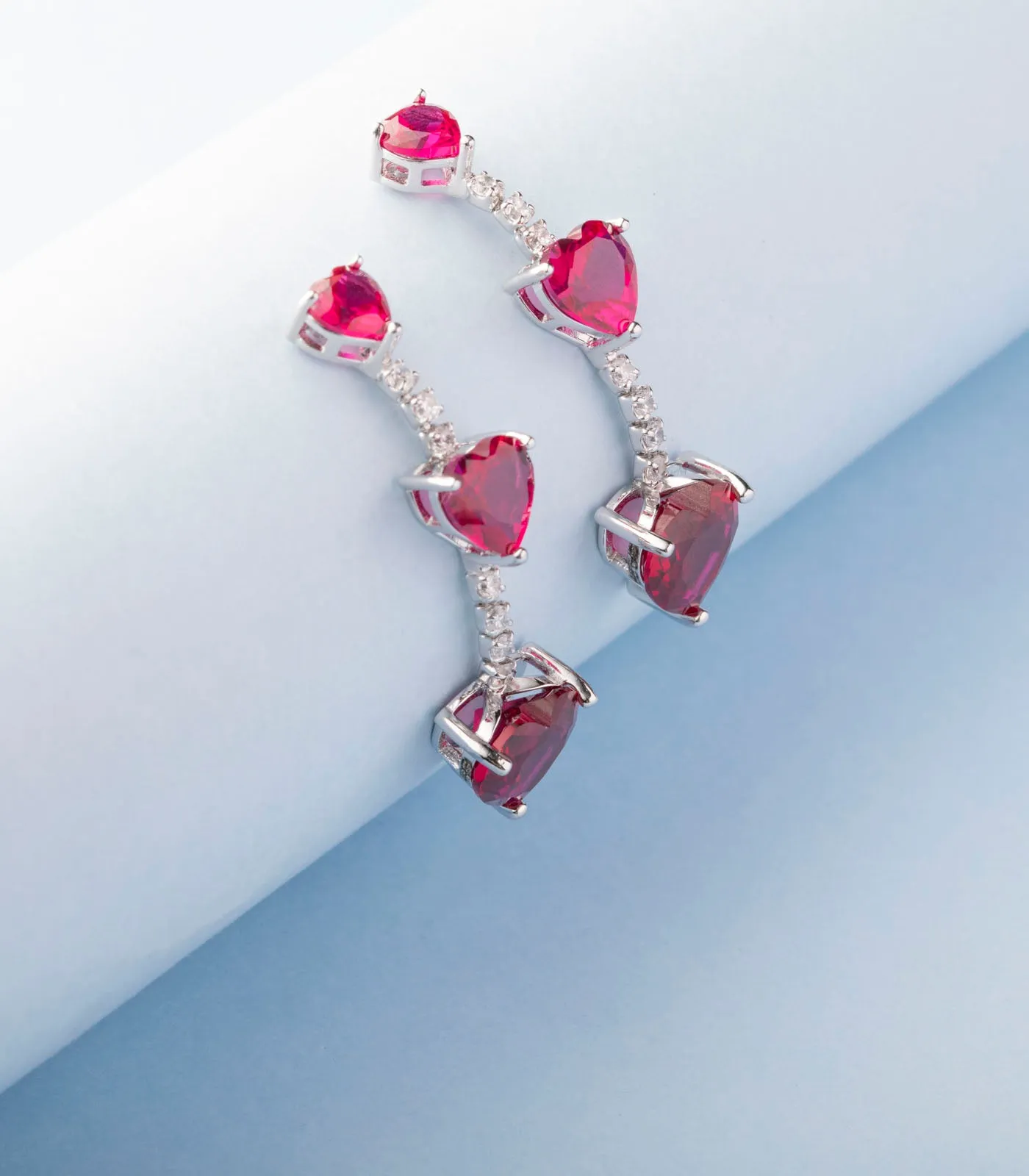 Ruby Magic Earrings (Silver)