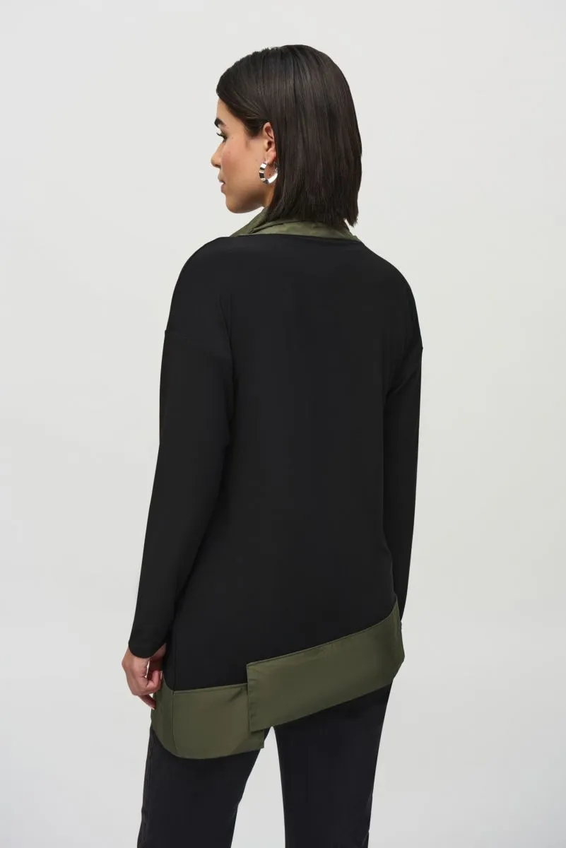Silky Knit And Memory Asymmetrical Tunic