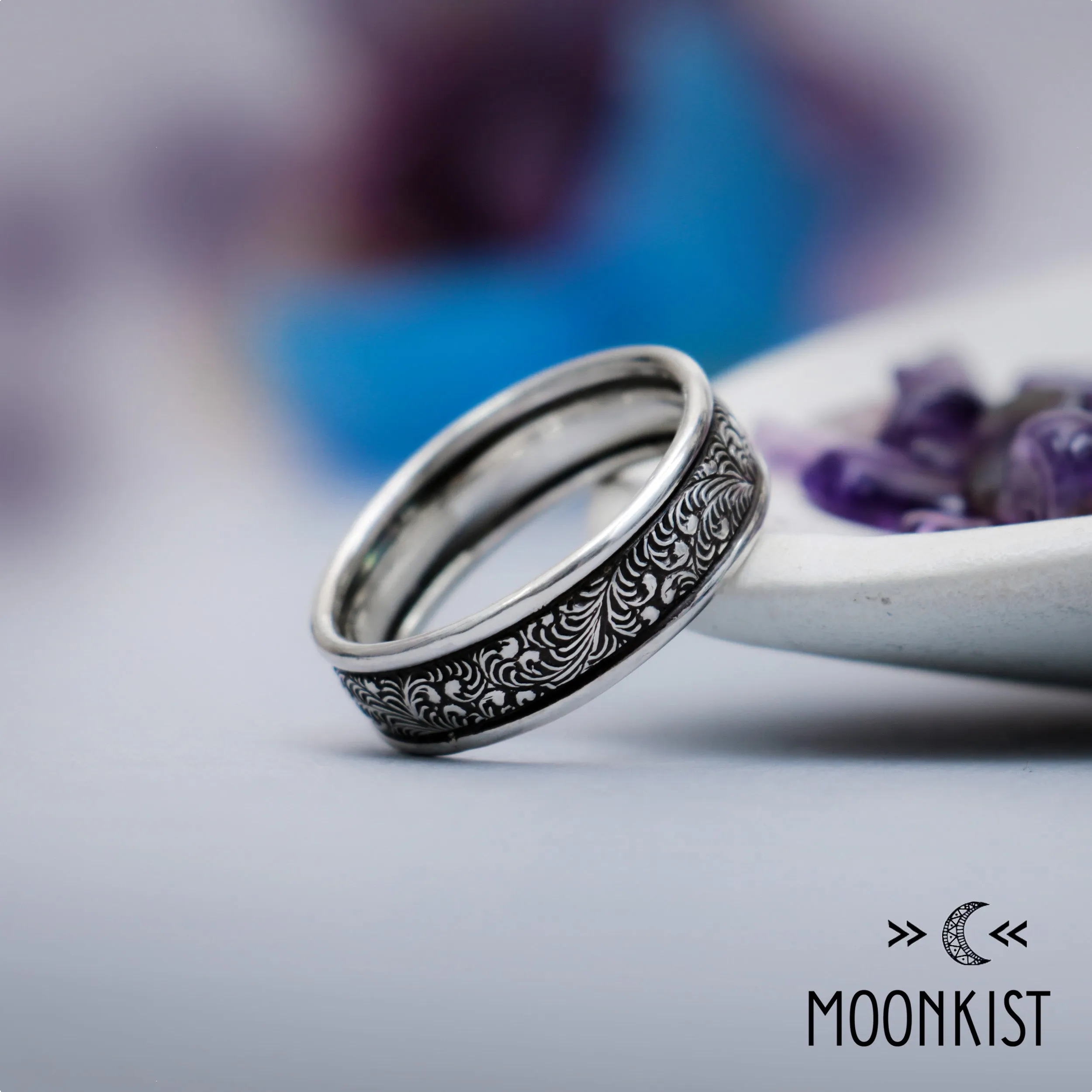 Silver Woodland Fern Wedding Ring | Moonkist Designs