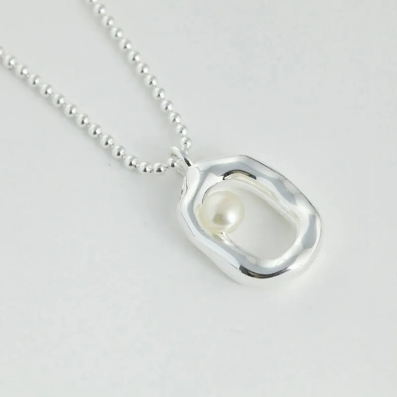 Square Pendant 925 Sterling Silver Necklace