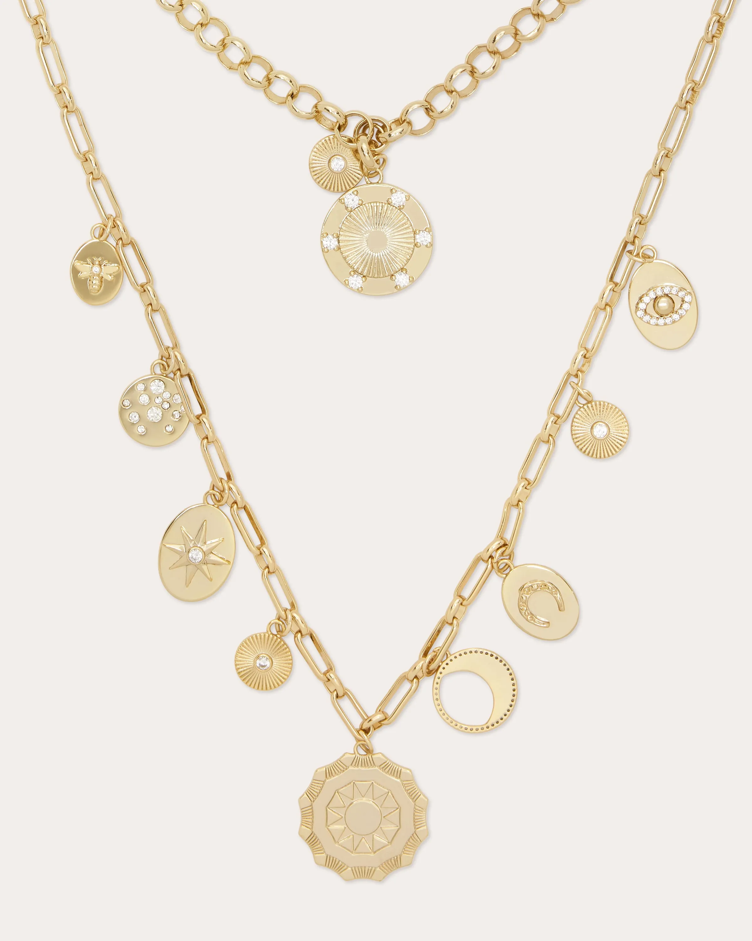 Susana Pave Charm Layered Necklace