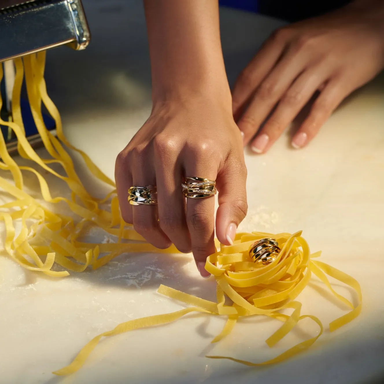 Tagliatelle Ring Silver