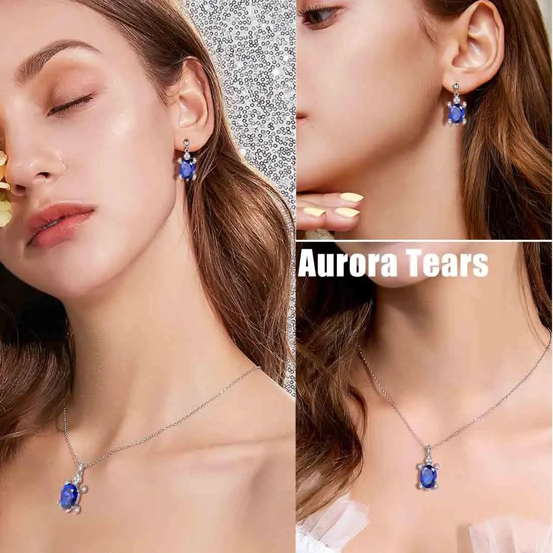 Tokyo Mart Women Turtle Jewelry Sets 3PCS Birthstone Girls Birthday Gift Sterling Silver