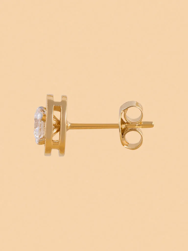 Westside X Pome Round Halo Solitaire Lab Diamond Earrings
